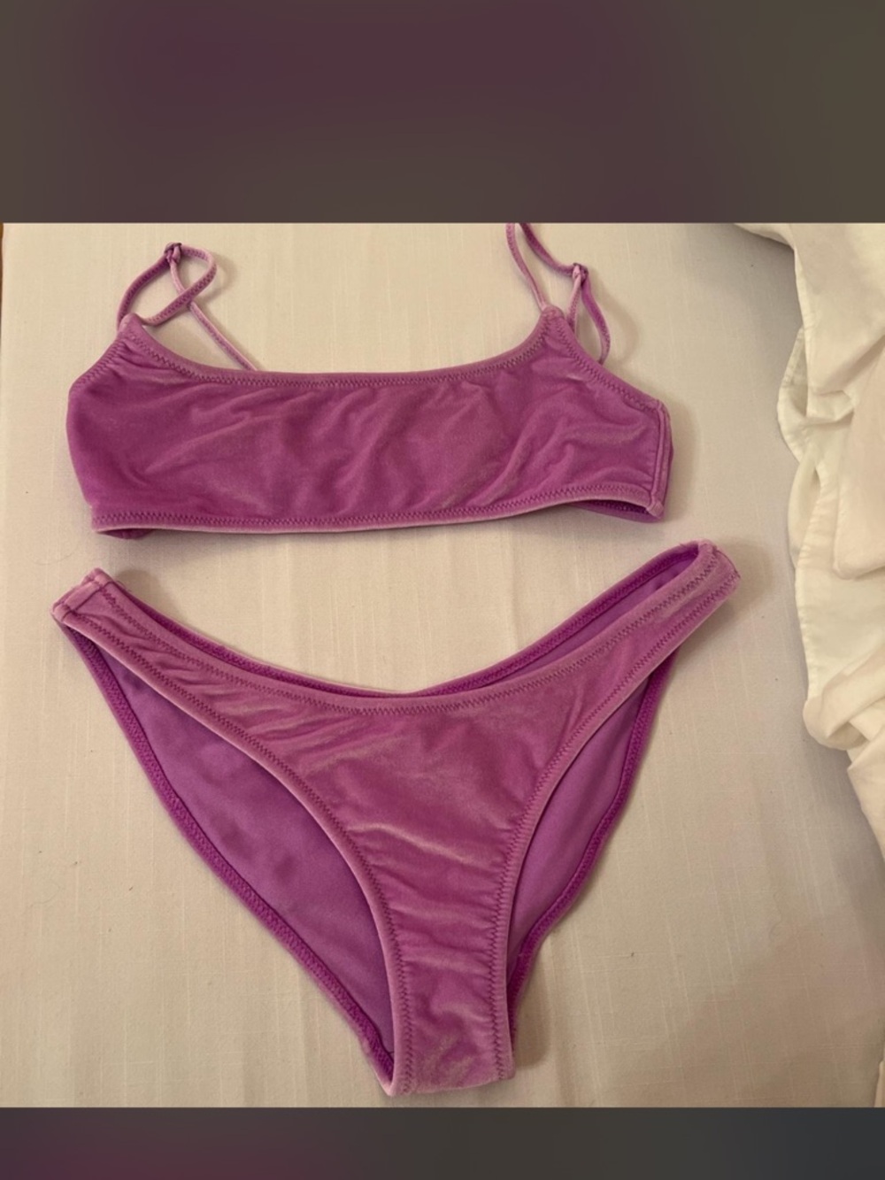 triangl swimwear Lilac Velvet Bikini Top and Strap